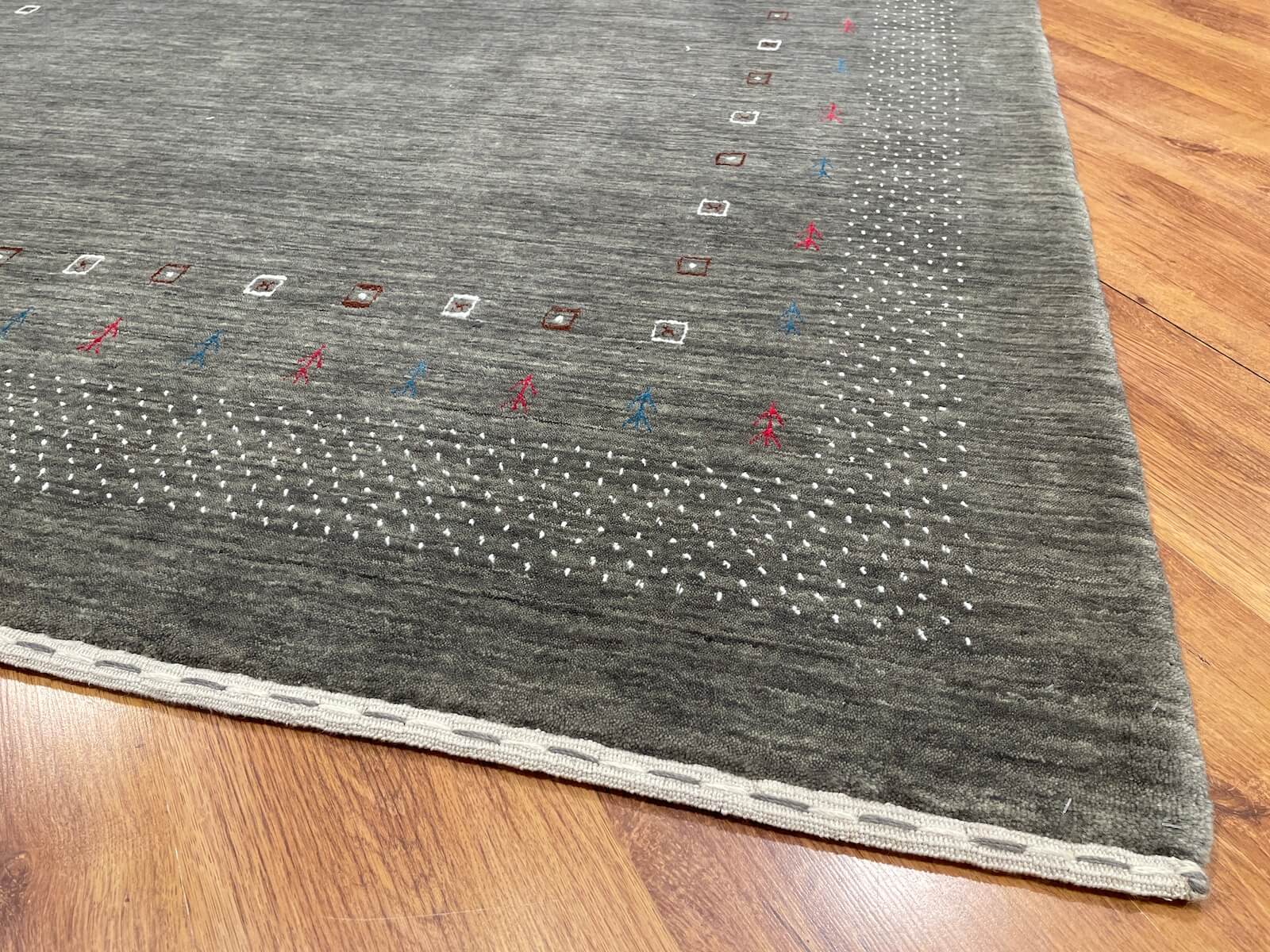 Lori El Dokuma Gri Yün Halı