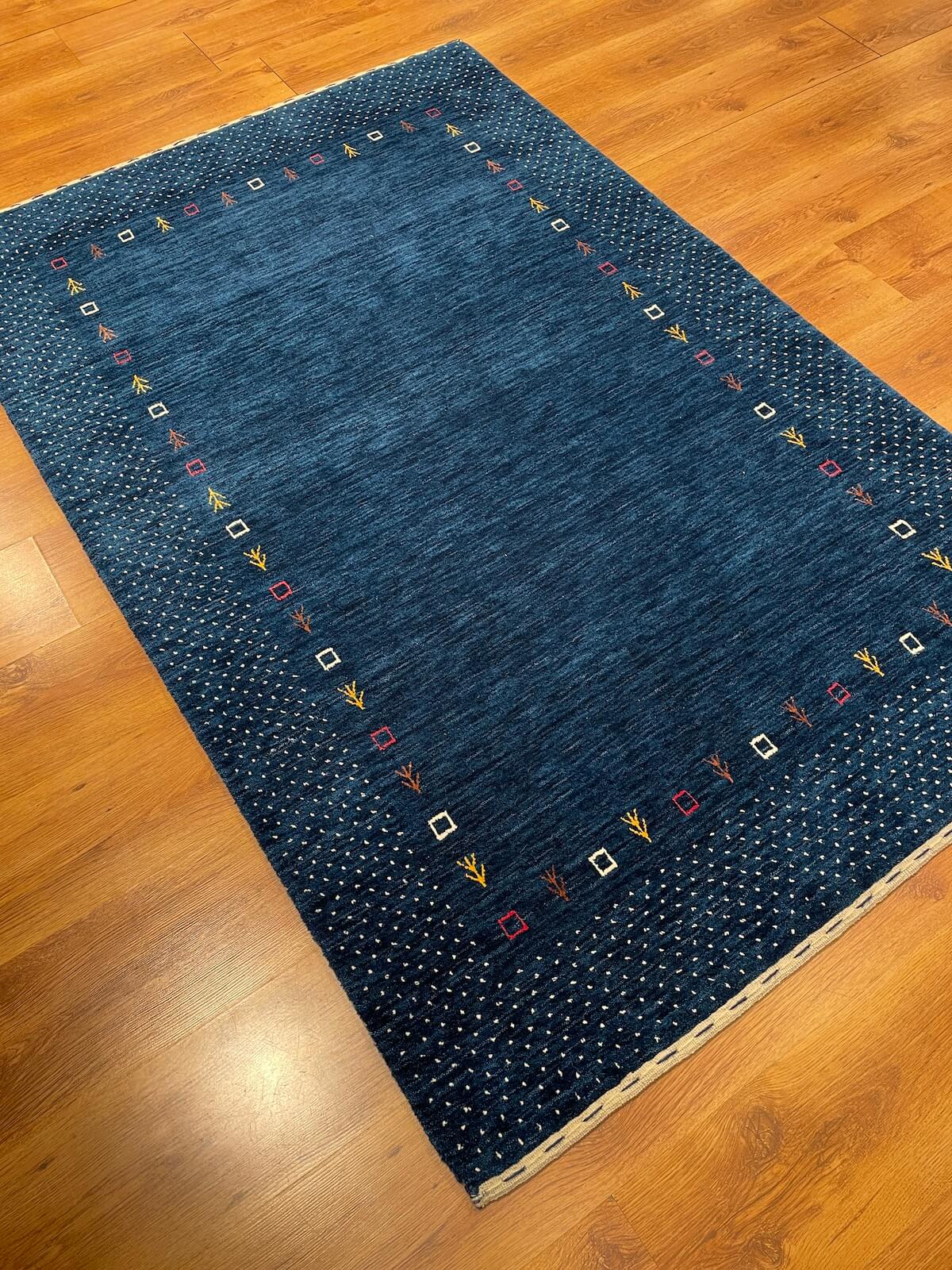 Lori El Dokuma Lacivert Yün Halı