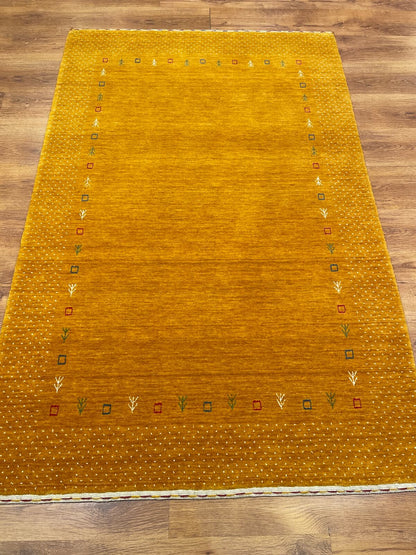 Lori El Dokuma Sarı Yün Halı