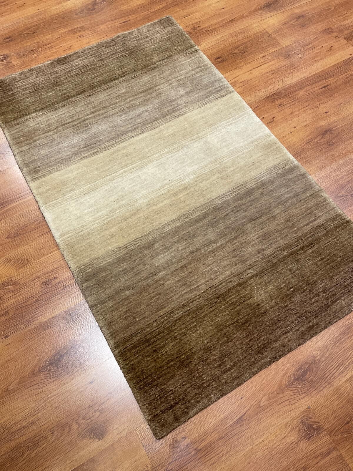 Lori El Dokuma Krem Kahve Yün Halı