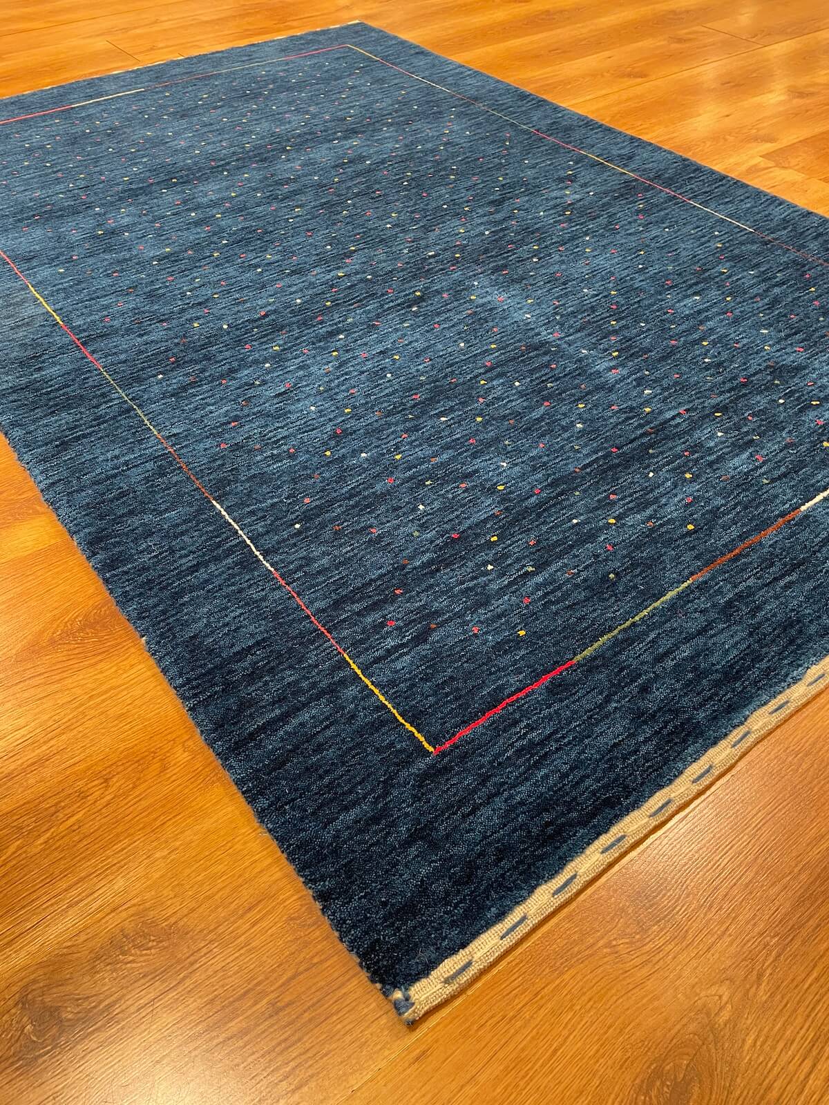 Lori El Dokuma Lacivert Yün Halı