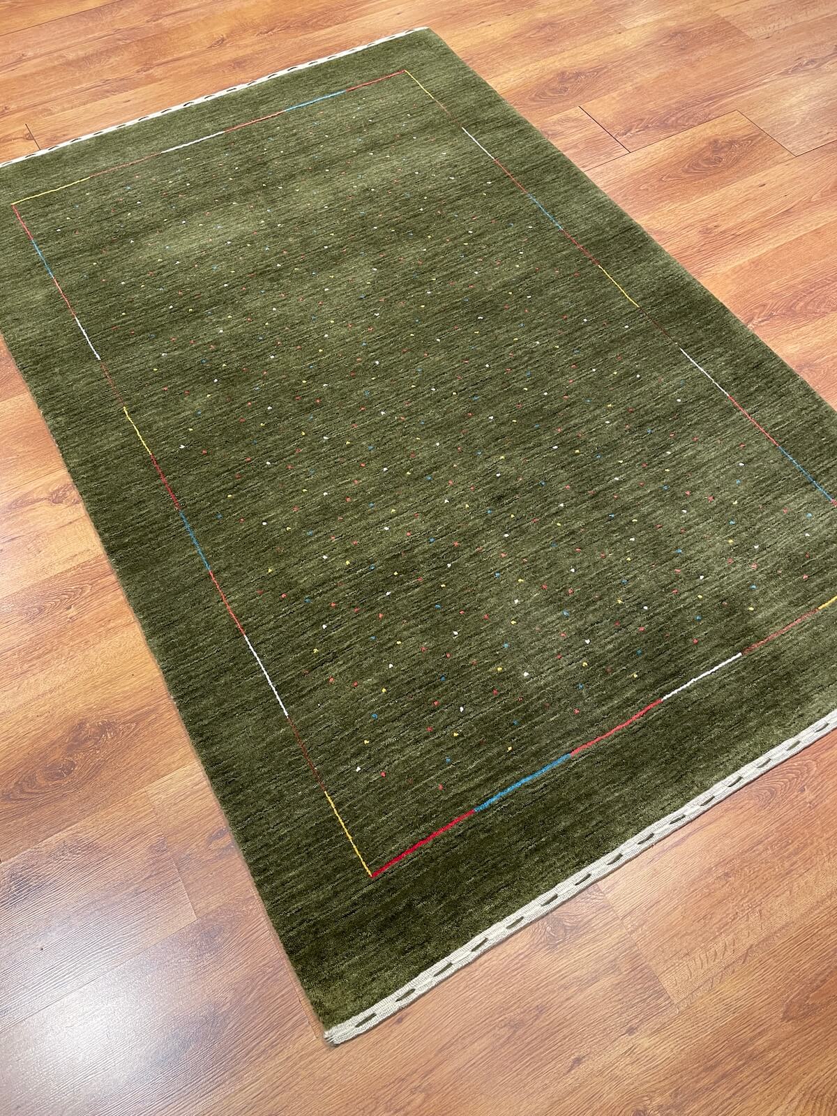 Lori El Dokuma Yeşil Yün Halı