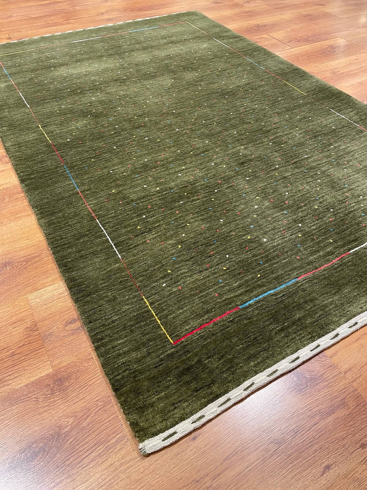 Lori El Dokuma Yeşil Yün Halı