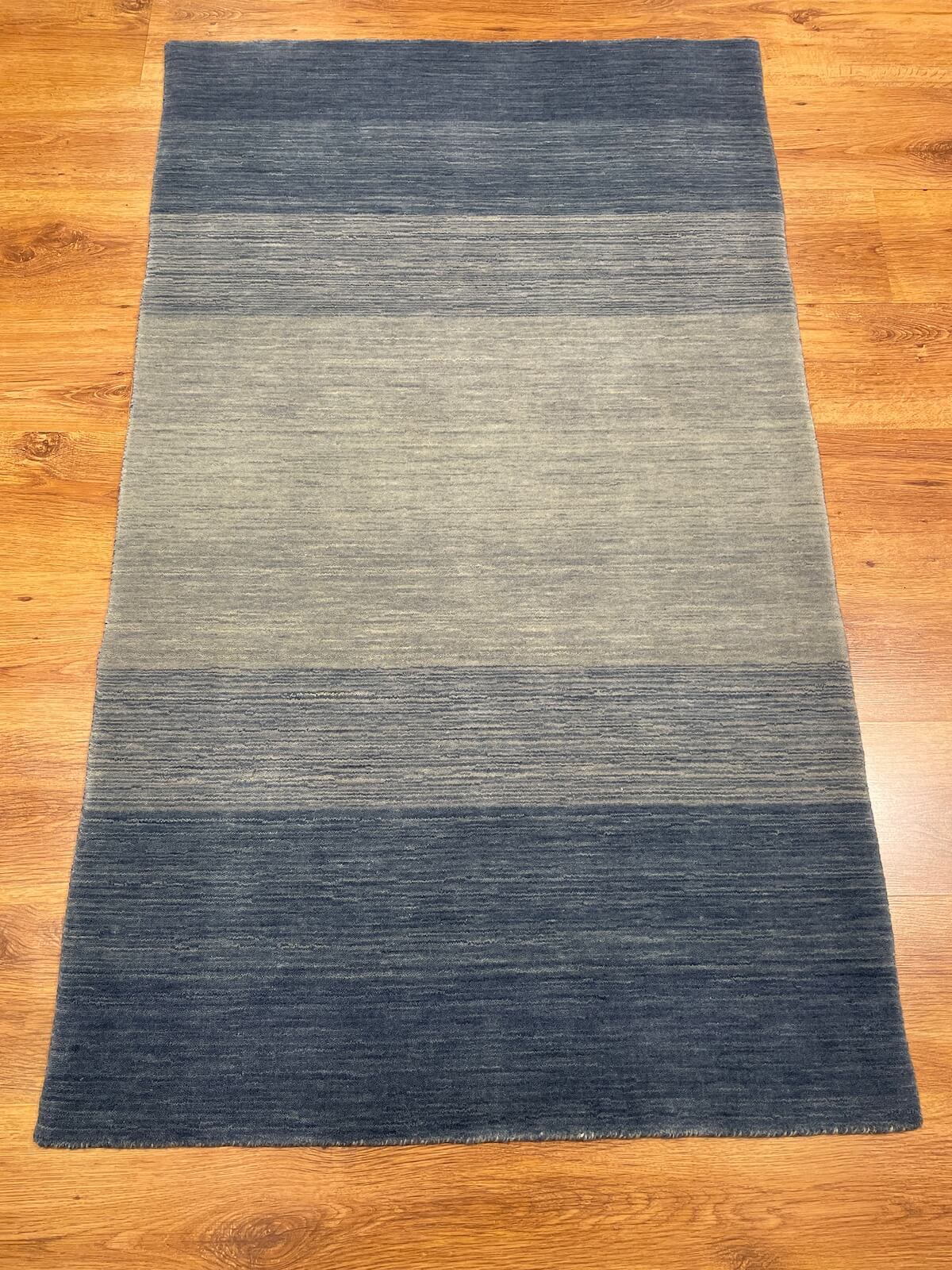 Lori El Dokuma Krem Mavi Yün Halı