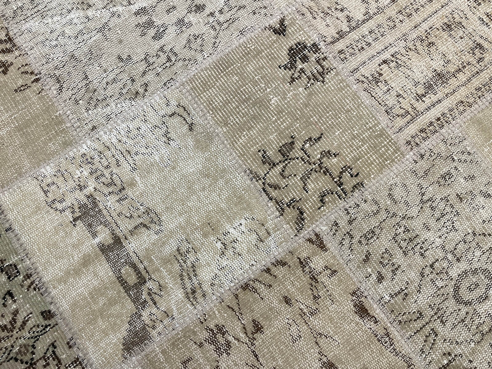 Patchwork Bej El Dokuma Halı