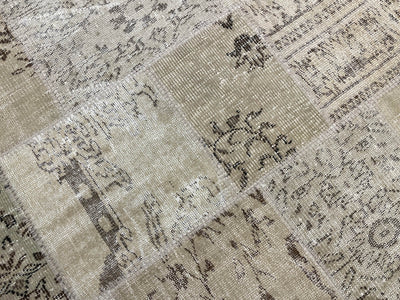 Patchwork Bej El Dokuma Halı