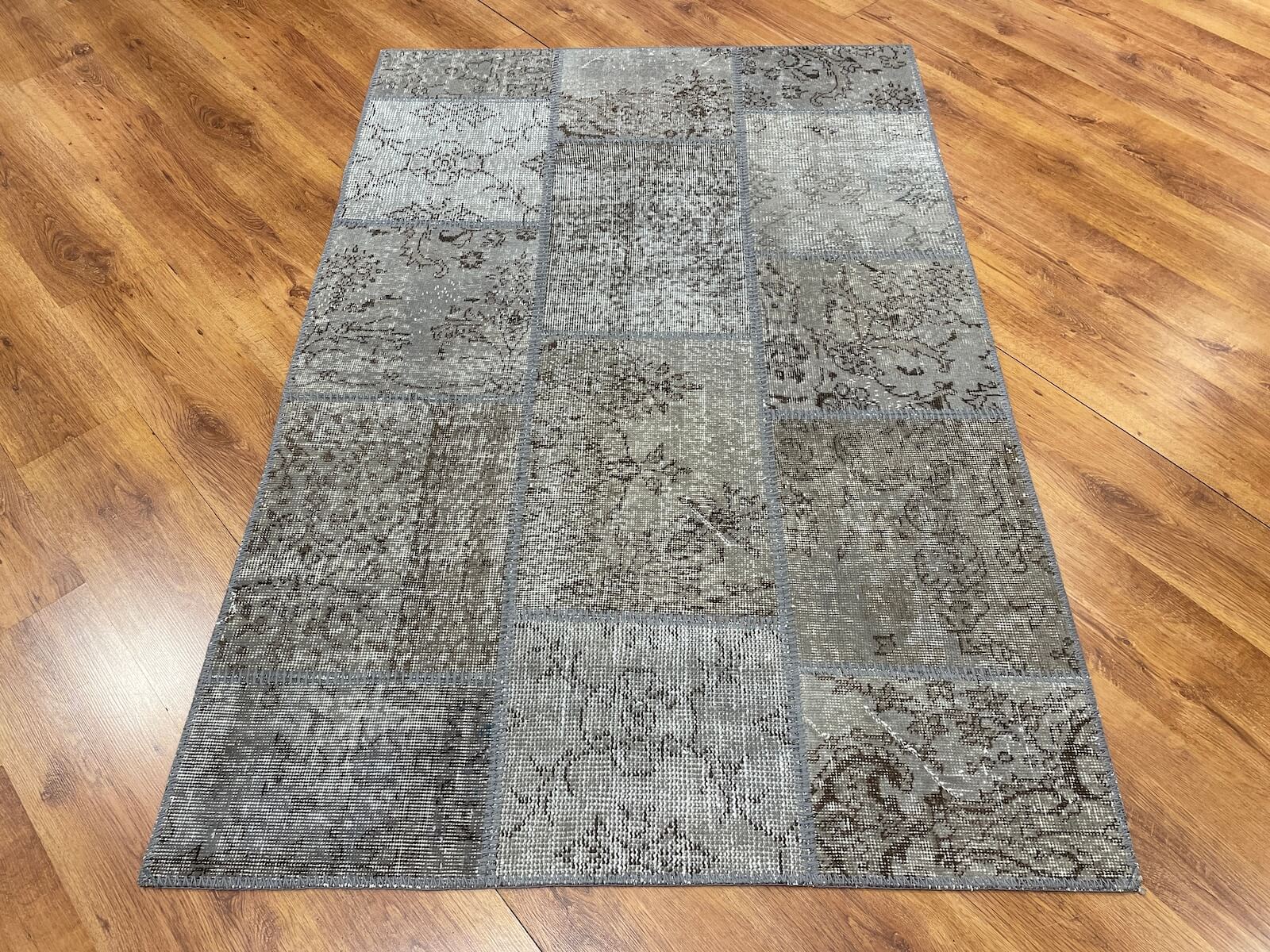 Patchwork Gri El Dokuma Halı