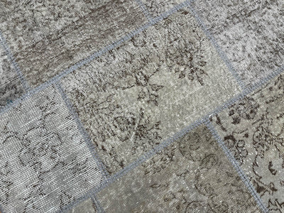 Patchwork Gri El Dokuma Halı