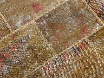 Patchwork Kahverengi El Dokuma Halı