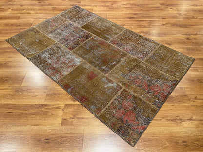 Patchwork Kahverengi El Dokuma Halı