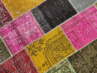 Patchwork Rengarenk El Dokuma Halı