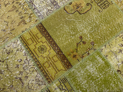 Patchwork Yeşil El Dokuma Halı