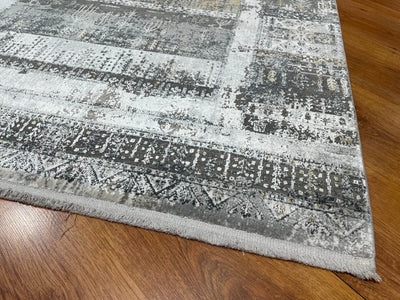 Quality Carpet Bambu Halı Tribal Gri