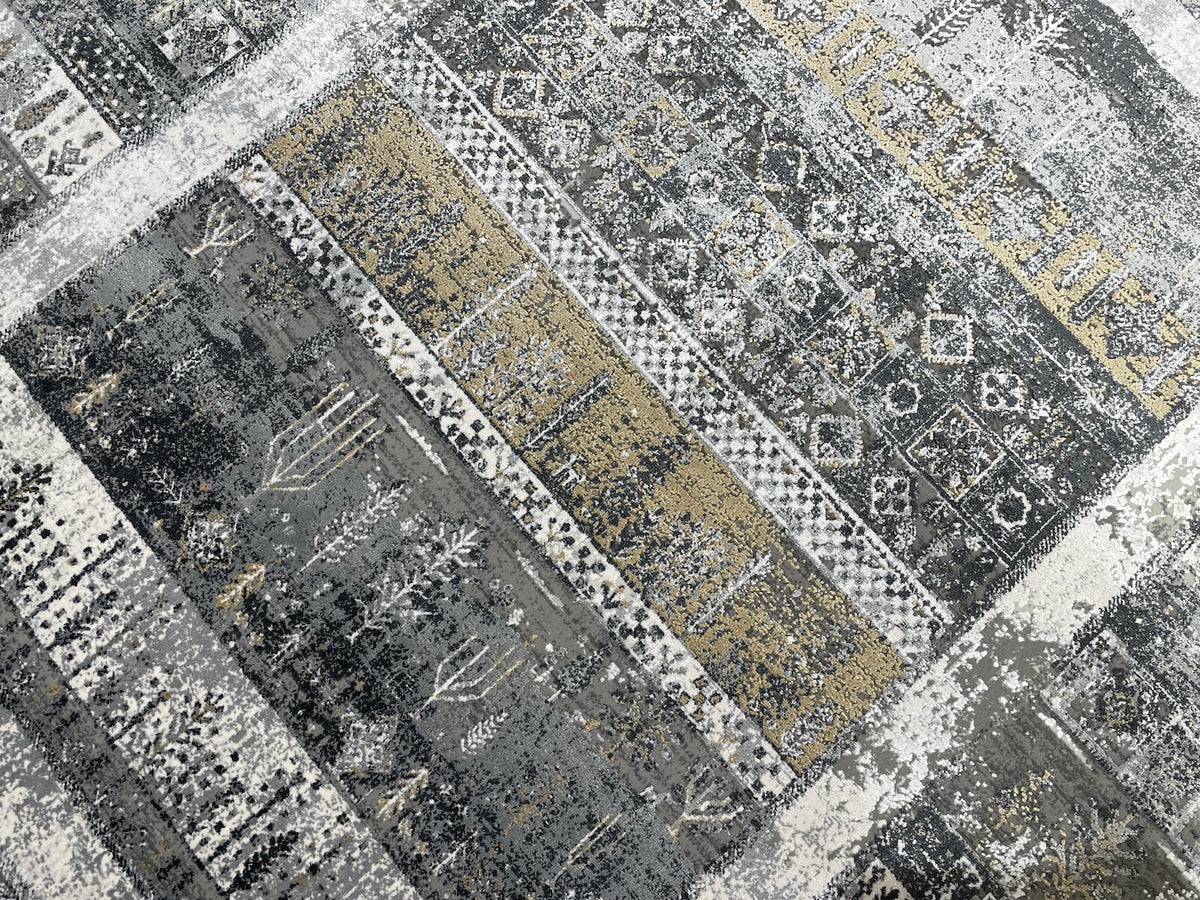 Quality Carpet Bambu Halı Tribal Gri