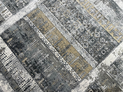 Quality Carpet Bambu Halı Tribal Gri
