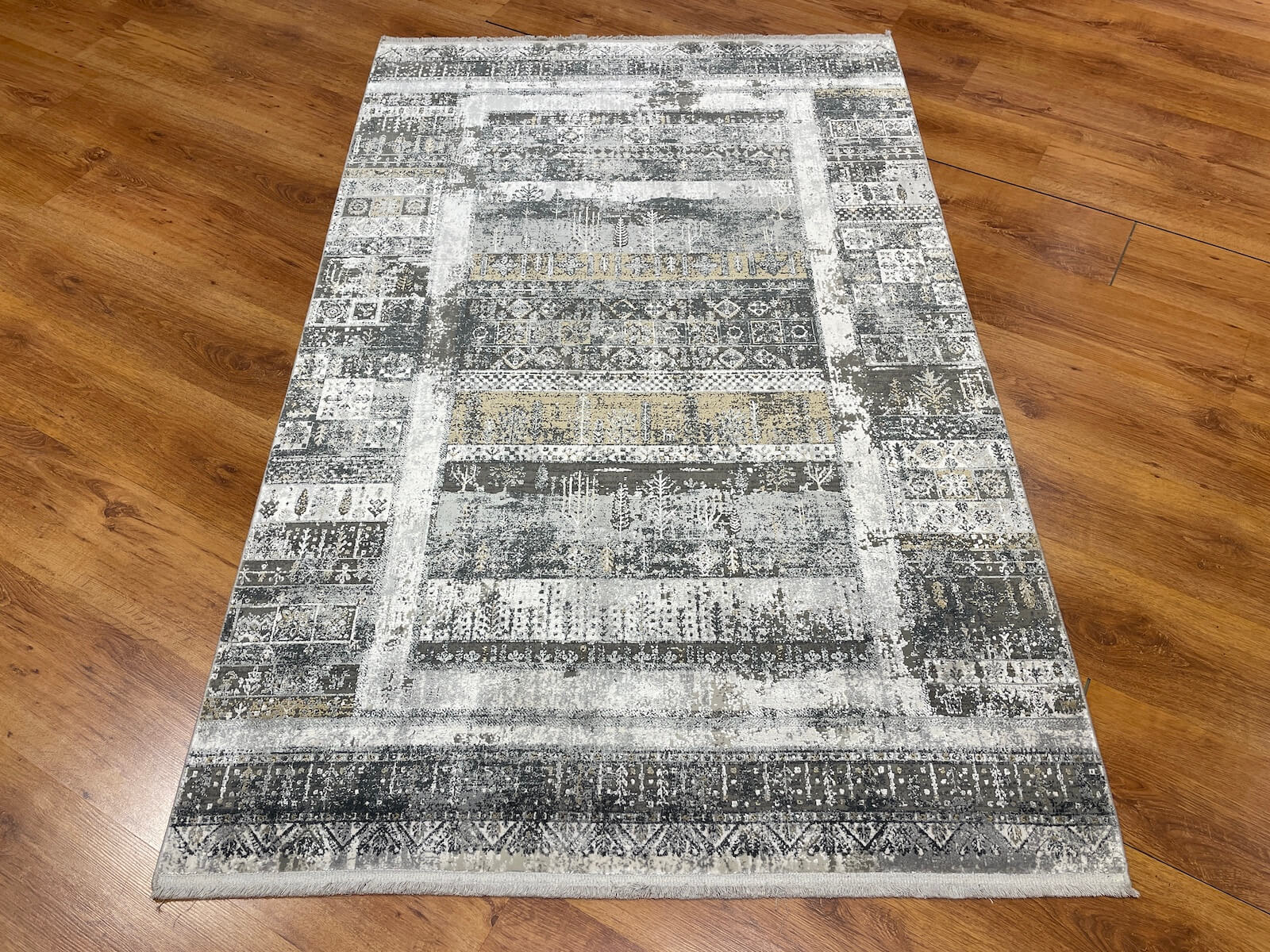 Quality Carpet Bambu Halı Tribal Gri