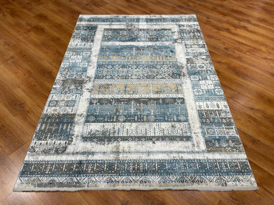 Quality Carpet Bambu Halı Tribal Mavi