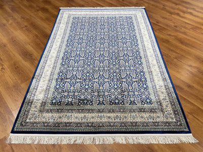 Quality Carpet Bambu Halı 39758F White L.Navy