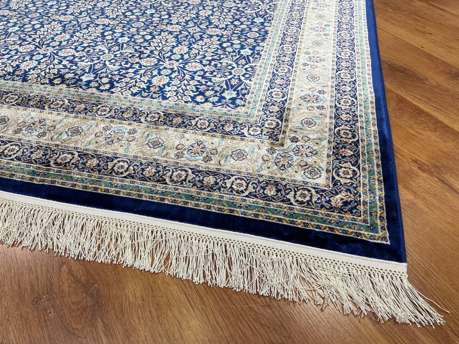 Quality Carpet Bambu Halı 39758F White L.Navy