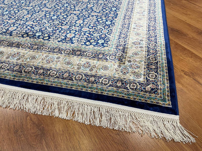 Quality Carpet Bambu Halı 39758F White L.Navy
