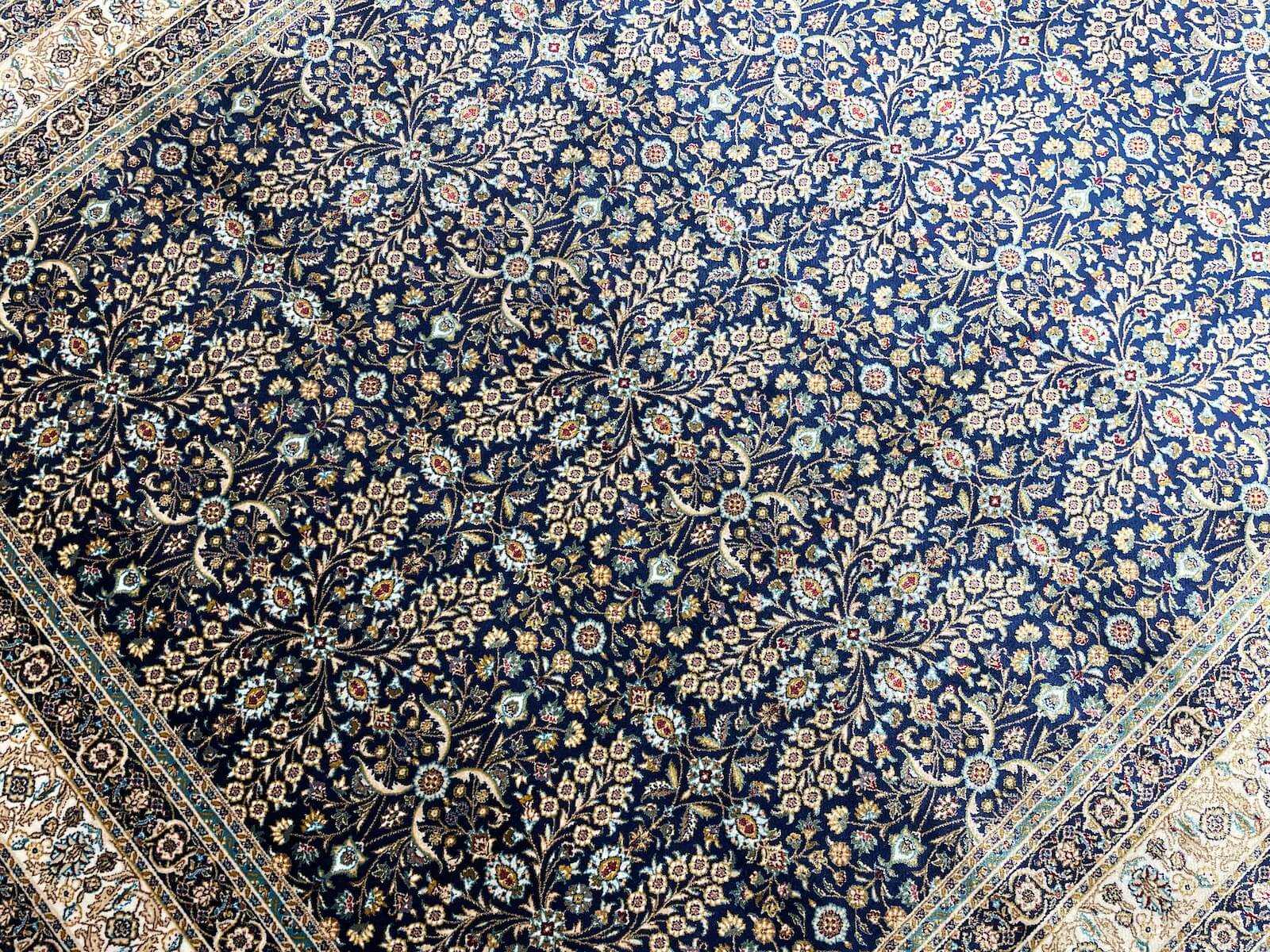 Quality Carpet Bambu Halı 39758F White L.Navy