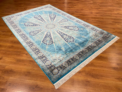 Quality Carpet Bambu Halı 39811D Türkuaz