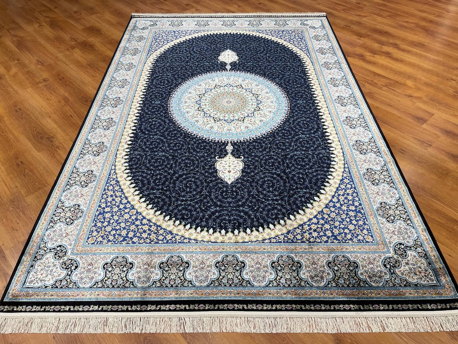 Quality Carpet Bambu Halı 39867F Navy