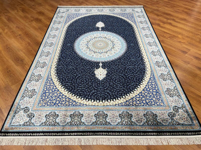 Quality Carpet Bambu Halı 39867F Navy