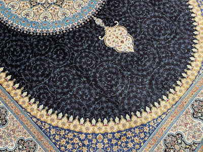 Quality Carpet Bambu Halı 39867F Navy