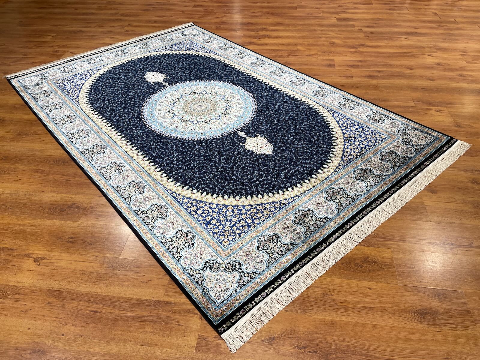 Quality Carpet Bambu Halı 39867F Navy