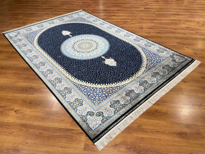 Quality Carpet Bambu Halı 39867F Navy