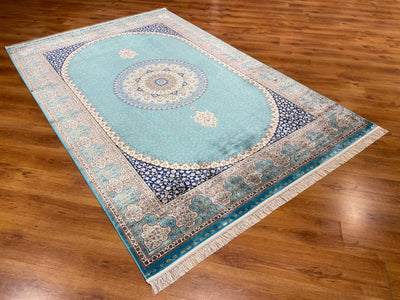 Quality Carpet Bambu Halı 39867F Türkuaz