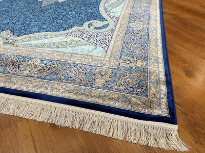 Quality Carpet Bambu Halı 40014B Navy