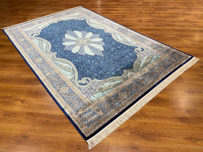 Quality Carpet Bambu Halı 40014B Navy