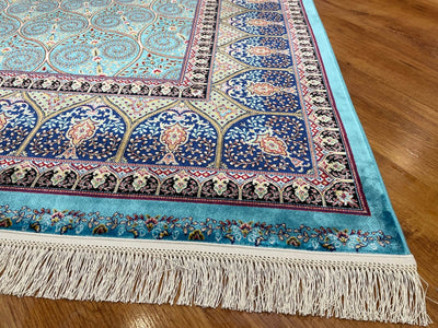 Quality Carpet Bambu Halı 40445A Türkuaz
