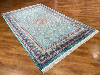 Quality Carpet Bambu Halı 40445A Türkuaz