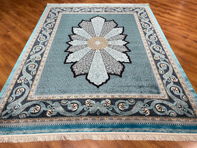 Quality Carpet Bambu Halı 40708A Türkuaz