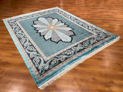 Quality Carpet Bambu Halı 40708A Türkuaz