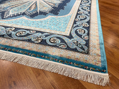 Quality Carpet Bambu Halı 52820A Türkuaz