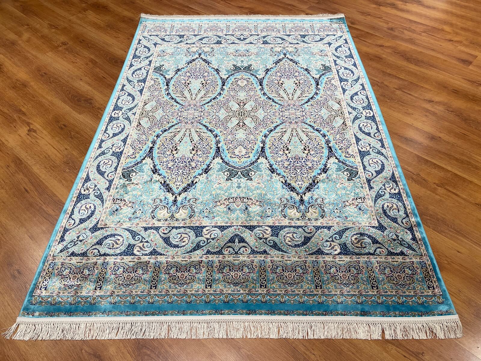 Quality Carpet Bambu Halı 52863A Türkuaz