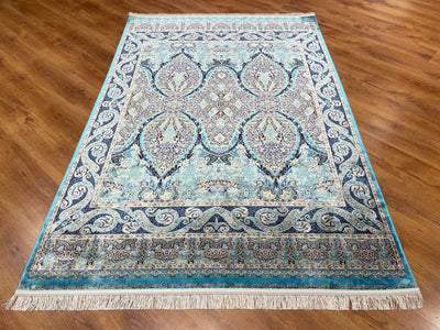 Quality Carpet Bambu Halı 52863A Türkuaz