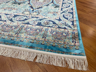 Quality Carpet Bambu Halı 52863A Türkuaz