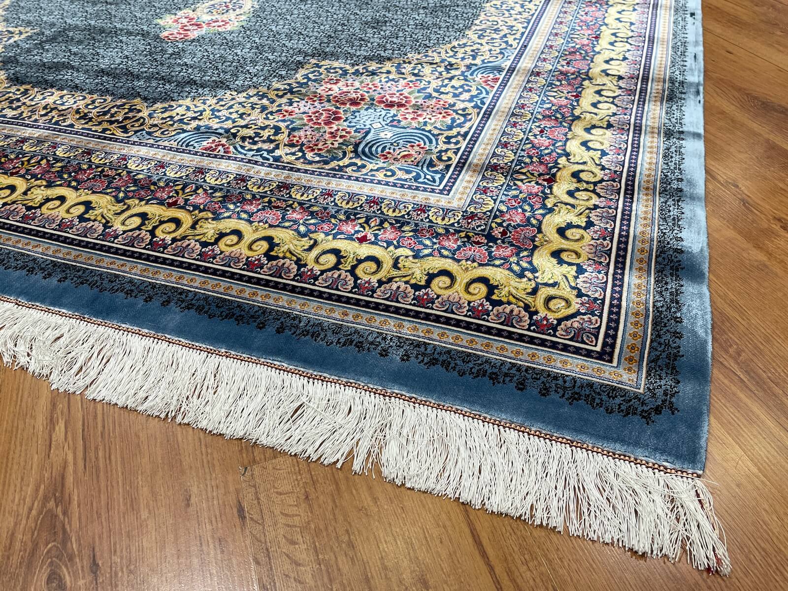 Quality Carpet Bambu Halı Kum Mavi