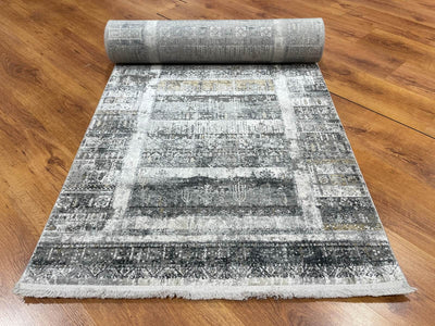 Quality Carpet Bambu Halı Yolluk Tribal Gri