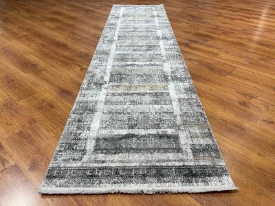Quality Carpet Bambu Halı Yolluk Tribal Gri