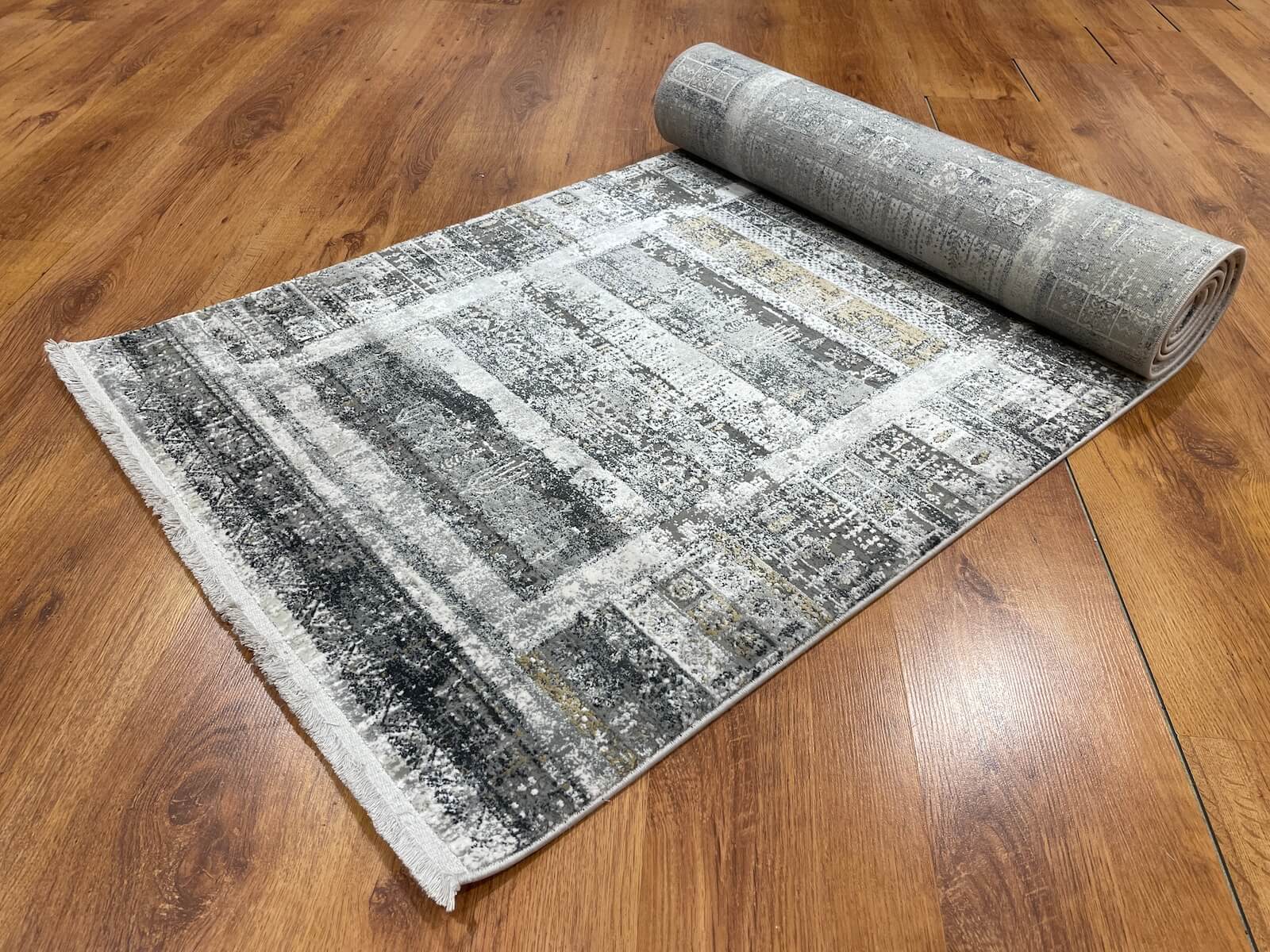 Quality Carpet Bambu Halı Yolluk Tribal Gri