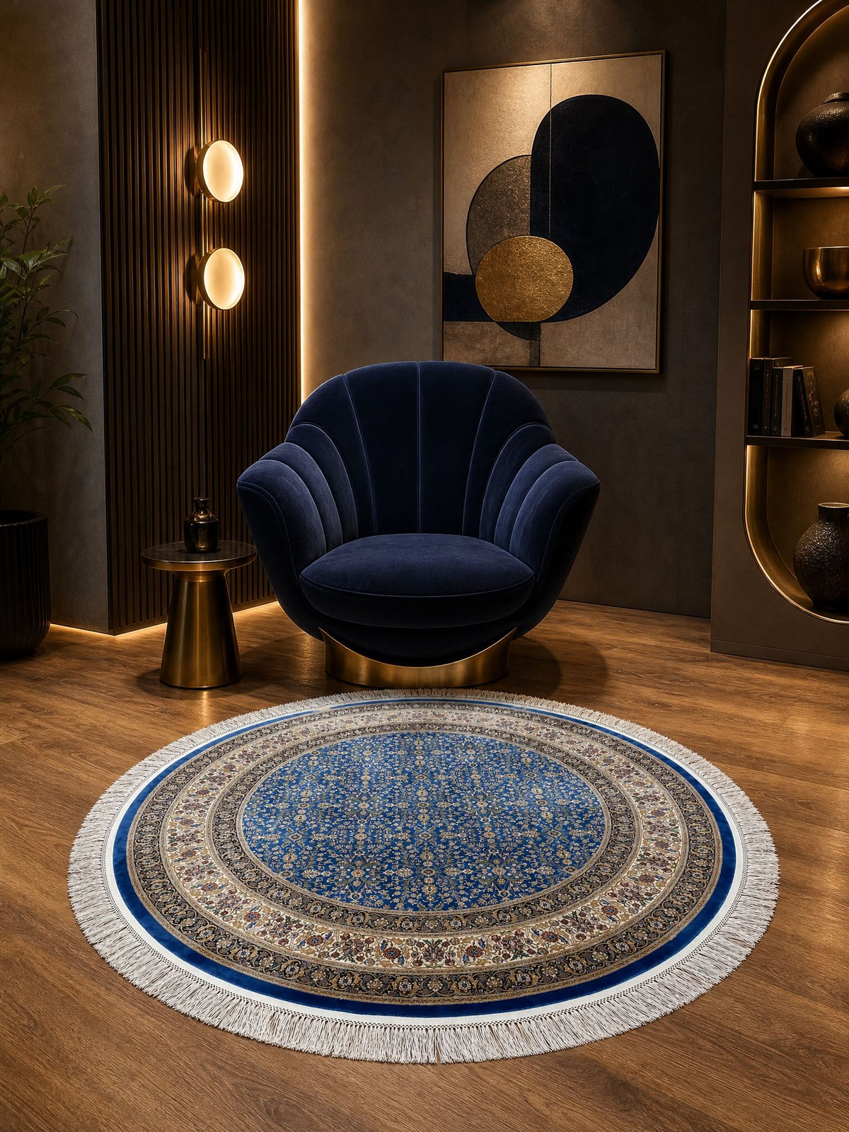 Quality Carpet Bambu Halı Yuvarlak 2001C