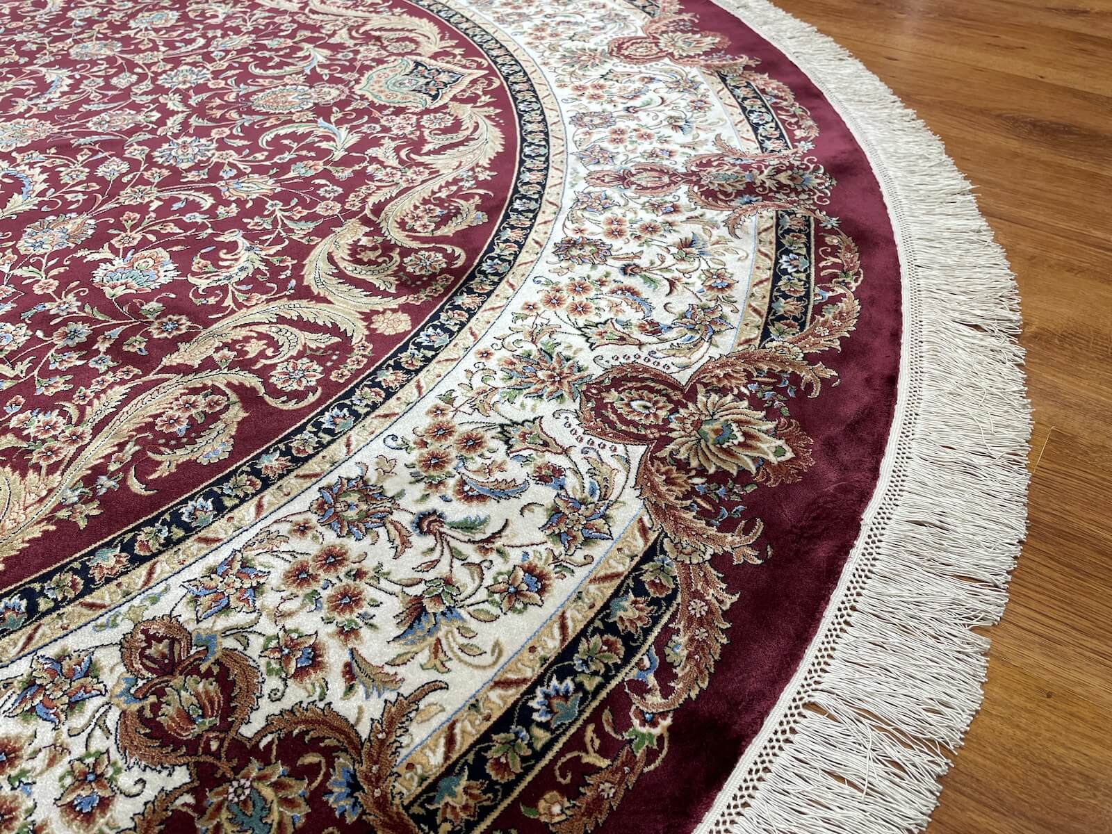 Quality Carpet Bambu Halı Qum Yuvarlak 2034