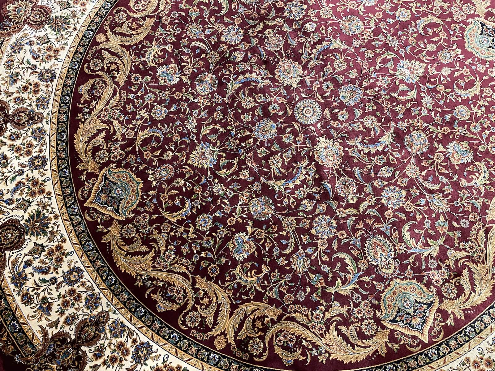 Quality Carpet Bambu Halı Qum Yuvarlak 2034