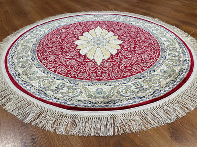 Quality Carpet Bambu Halı Yuvarlak 40014B Red